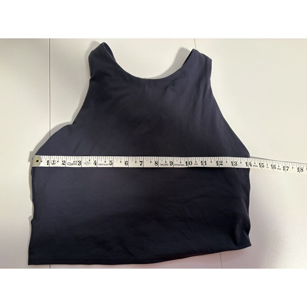 Athleta Navy Blue Sports Bra Crop Top | High Neck Athletic Tank - Picture 3 of 5
